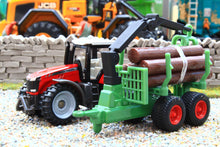 Load image into Gallery viewer, 1134 Siku Small Scale Massey Ferguson Tractor with Forestry Trailer