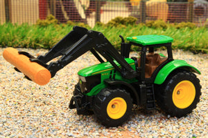 1540 Siku 1:87 Scale John Deere 4wd Tractor with front loader and log grab