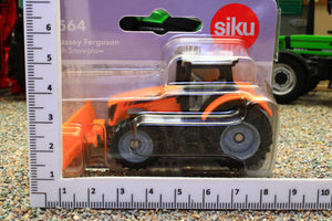 1564 Siku Small Scale Massey Ferguson Municiple 4WD Tractor with Snow Plough