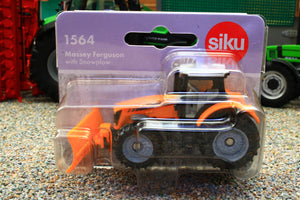 1564 Siku Small Scale Massey Ferguson Municiple 4WD Tractor with Snow Plough