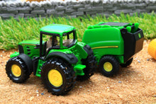 Load image into Gallery viewer, 1665 SIKU 187 SCALE JOHN DEERE TRACTOR WITH ROUND BALER