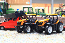 Load image into Gallery viewer, 1785 Siku Small Scale Volvo articulated Low Loader Lorry with JCB Fastracs