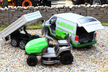 Load image into Gallery viewer, 2005 Siku 1:50 Scale VW T6 Transporter Van with trailer and Lawn Tractor