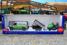 Load image into Gallery viewer, 2005 Siku 1:50 Scale VW T6 Transporter Van with trailer and Lawn Tractor