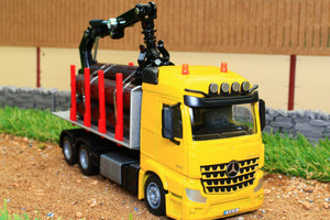 2714 Siku 150 Scale Mercedes Lorry Log Transporter With Grab Tractors And Machinery (1:50 Scale)