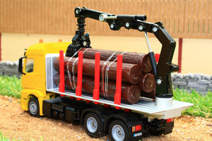 2714 Siku 150 Scale Mercedes Lorry Log Transporter With Grab Tractors And Machinery (1:50 Scale)