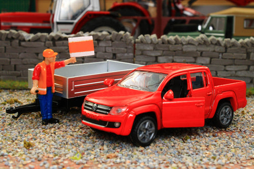 3543 Siku 155 Scale VW 4x4 pick up truck with tipping trailer