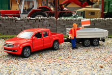 Load image into Gallery viewer, 3543 Siku 155 Scale VW 4x4 pick up truck with tipping trailer