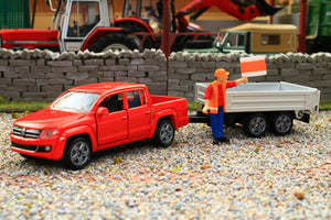 3543 Siku 155 Scale VW 4x4 pick up truck with tipping trailer