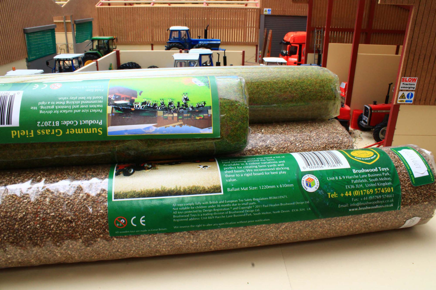 3 x Brushwood Light Brown Ballast Mats and 2 x Grass Mats FACTORY SECONDS