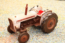 Load image into Gallery viewer, Weathered Britains David Brown 990 2WD Selectamatic tractor model in brown finish on miniature gravel 1:32 scale collectible agricultural model