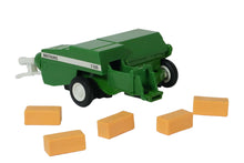 Load image into Gallery viewer, 43431 Britains Classic Square Baler viewed from the rear shoing the bale chute