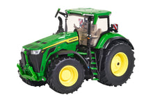 Load image into Gallery viewer, Britains John Deere 8R 540 scale model tractor in green and yellow with detailed cab large tyres and front linkage on a white background