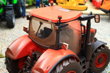 Load image into Gallery viewer, Weathered Britains Kubota M7.154 4WD tractor model in red with detailed cab and chunky tyres for 1:32 scale farm displays and collecting