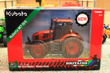 Load image into Gallery viewer, Red Britains Kubota M7 154 tractor model in 1 32 scale box packaging with weathered detailing for collectible farm layouts and diorama displays