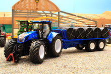 Load image into Gallery viewer, 8615 Siku 1:32 Scale New Holland T7.315 HD Tractor with Round Bale Trailer