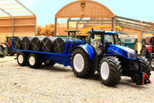 Load image into Gallery viewer, 8615 Siku 1:32 Scale New Holland T7.315 HD Tractor with Round Bale Trailer