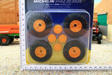 Load image into Gallery viewer, AT3200124 AT Collections Michelin 1:32 Scale 205 R25 XHA2 Tyres with yellow rims and hubs