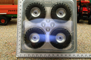 AT3200128 AT Collections 1:32 Scale Mitas Agriterra 03 680 60 R305 Tyres on Silver Rims and Hubs