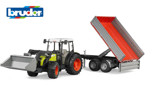 B02112 BRUDER CLAAS NEXIS 267F TRACTOR WITH FRONT LOADER AND TIPPING TRAILER