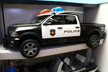 Load image into Gallery viewer, B02507 Bruder RAM 2500 Police Pick-up and Boat with Policeman and Diver BOX NOT 100%