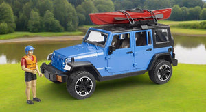 B02529  Bruder Jeep Wrangler Rubicon Unlimited with kayak and kayaker