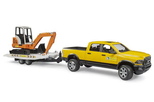 B02546 Bruder Dodge RAM Rental Truck with Mini Excavator