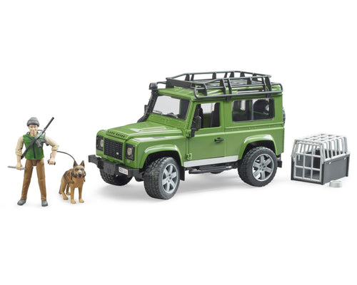 B02587 Bruder Land Rover Defender Station Wagon With Forest Ranger And Dog Tractors And Machinery