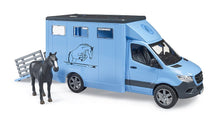Load image into Gallery viewer, B02674 Bruder Mercedes Benz Sprinter Animal Transporter with 1 horse