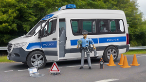 B02683 Bruder Mercedes Benz Sprinter Police Emergency Vehicle With Light & Sound Module Tractors