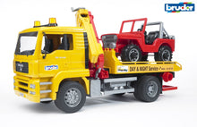 Load image into Gallery viewer, B02750 BRUDER MAN TGA BREAKDOWN LORRY WITH CRANE AND JEEP