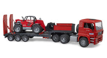 Load image into Gallery viewer, B02774 Bruder MAN TGA Lorry with Low Loader and Manitou MT633 Telehandler