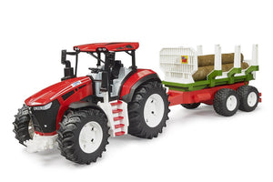 B03453 Bruder ROADMAX Tractor with Forwarding Trailer and 3 tree trunks