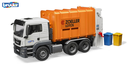 B03762 Bruder Man Tgs Refuse Truck In Orange Tractors And Machinery (1:16 Scale)
