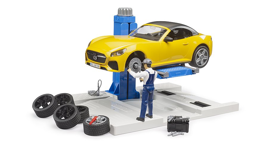 B62112 Bruder Car Service Center + BRUDER Roadster