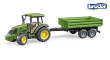 Load image into Gallery viewer, B02108 BRUDER JOHN DEERE 5115M TRACTOR WITH TIPPING TRAILER
