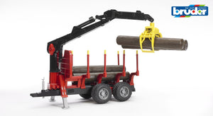 B02252 Bruder Forestry Trailer with Crane and Logs