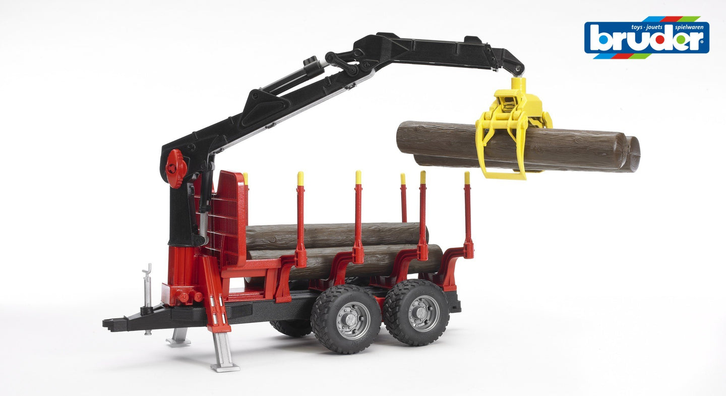 B02252 Bruder Forestry Trailer with Crane and Logs