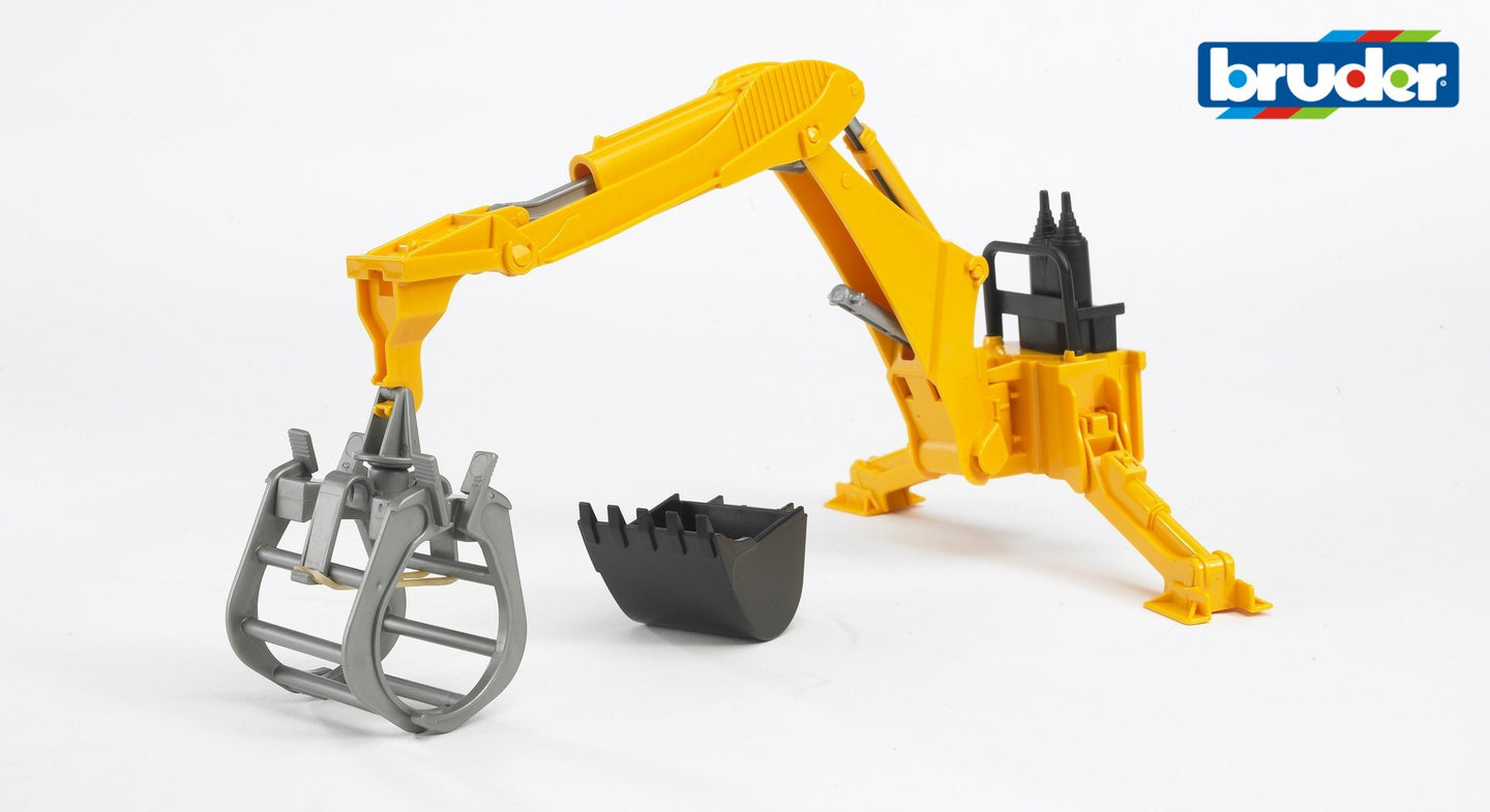 B02338 Bruder Rear Mounted Digger with Bucket and Grab