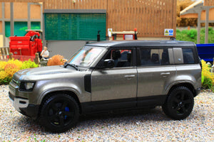 BUR21101 BURAGO 1:24 Scale New Land Rover Defender 110 in Grey with Black Roof