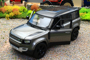 BUR2110K BURAGO 1:24 Scale New Land Rover Defender 110 in Grey with Black Roof