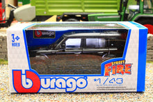 Load image into Gallery viewer, Burago black Land Rover Defender 110 diecast model in one forty three scale displayed in a Street Fire presentation box