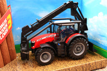 Load image into Gallery viewer, BUR31672 BURAGO 1:50 Scale Massey Ferguson 4WD Forestry Tractor with log crane and logs