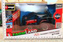 Load image into Gallery viewer, BUR31672 BURAGO 1:50 Scale Massey Ferguson 4WD Forestry Tractor with log crane and logs