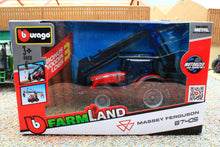 Load image into Gallery viewer, BUR31672 BURAGO 1:50 Scale Massey Ferguson 4WD Forestry Tractor with log crane and logs