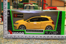 Load image into Gallery viewer, BUR43034Y Burago 1:32 Scale VW Polo MK5 GTI Car in Yellow