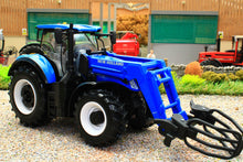 Load image into Gallery viewer, BUR44083 Burago 132 Scale New Holland T7.315 HD 4WD Tractor with front loader and round bale grab