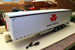 BROKEN MM1902-01-04 Marge Models Pacton Curtainside Trailer - Massey Ferguson Livery detached legs as shown