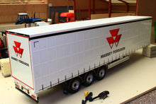 Load image into Gallery viewer, BROKEN MM1902-01-04 Marge Models Pacton Curtainside Trailer - Massey Ferguson Livery detached legs as shown