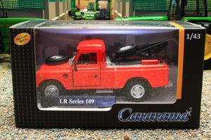 CAR454044 Cararama 1:43 Scale Land Rover Series 109 Pick Up Tow Truck in Red